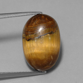 12.90克拉天然棕色Tiger's Eye，椭圆形切割，17.8×11.8毫米，不透明