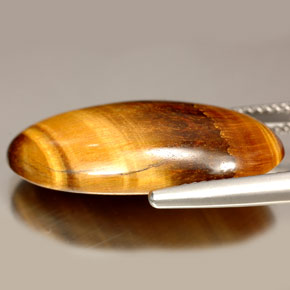 14.67克拉天然虎眼石，椭圆形切割，不透明