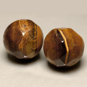 天然棕色Tiger's Eye，球形，10.61毫米，不透明