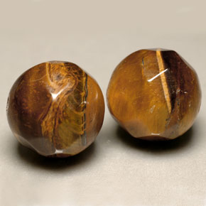 天然棕色Tiger's Eye，球形，10.61毫米，不透明