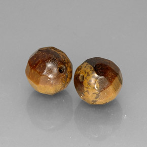 天然棕色Tiger's Eye，球形，10.5×10.3毫米，不透明