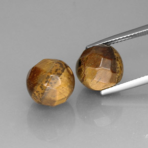天然棕色Tiger's Eye，球形，10.5×10.3毫米，不透明