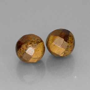天然棕色Tiger's Eye，球形，10.5×10.3毫米，不透明