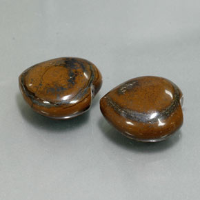天然多色Tiger's Eye，心形，13.9×13.5毫米，不透明
