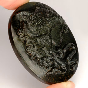 122.90克拉天然多色Tiger's Eye，异形，44×35.4毫米，不透明