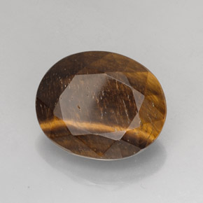 25.78克拉天然棕色Tiger's Eye，椭圆形切割，21.4×17.5毫米，不透明