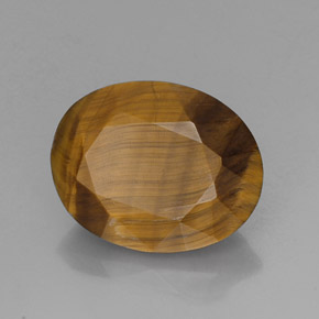 14.10克拉天然棕色Tiger's Eye，椭圆形切割，18.6×14.7毫米，不透明