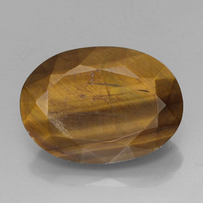 18.43克拉天然棕色Tiger's Eye，椭圆形切割，21.3×15.4毫米，不透明
