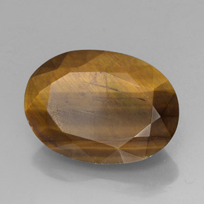 18.43克拉天然棕色Tiger's Eye，椭圆形切割，21.3×15.4毫米，不透明