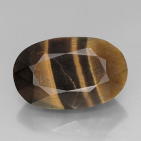 13.19克拉天然多色Tiger's Eye，椭圆形切割，19.7×12.5毫米，不透明