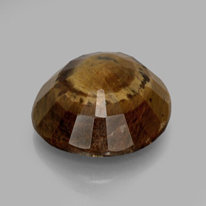 20.85克拉天然棕色Tiger's Eye，椭圆形切割，19.3×18.5毫米，不透明