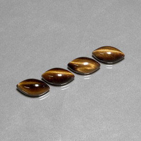 天然棕色Tiger's Eye，马眼形，11.9×6.1毫米，不透明