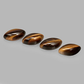 天然棕色Tiger's Eye，马眼形，12.1×6.2毫米，不透明