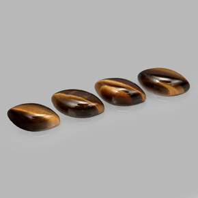 天然棕色Tiger's Eye，马眼形，12.1×6.2毫米，不透明