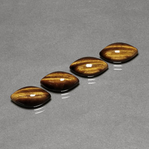 天然棕色Tiger's Eye，马眼形，12×6.1毫米，不透明