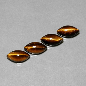 天然棕色Tiger's Eye，马眼形，11.9×6.1毫米，不透明