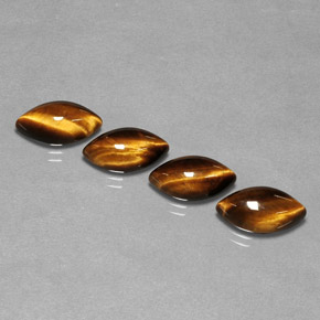 天然棕色Tiger's Eye，马眼形，12×6.1毫米，不透明