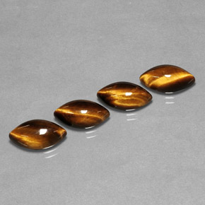 天然棕色Tiger's Eye，马眼形，12×6.1毫米，不透明