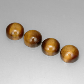 天然棕色Tiger's Eye，圆形切割，8.08毫米，不透明