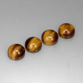 天然棕色Tiger's Eye，圆形切割，8.02毫米，不透明