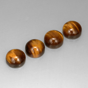 天然棕色Tiger's Eye，圆形切割，8.03毫米，不透明