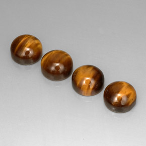 天然棕色Tiger's Eye，圆形切割，8.03毫米，不透明