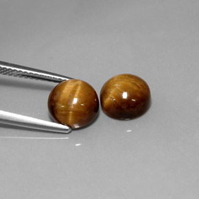 克拉天然虎眼石，圆形切割，不透明