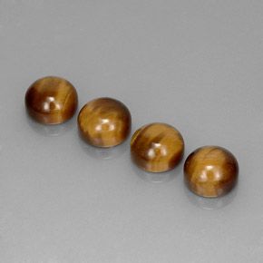 天然棕色Tiger's Eye，圆形切割，8.00毫米，不透明
