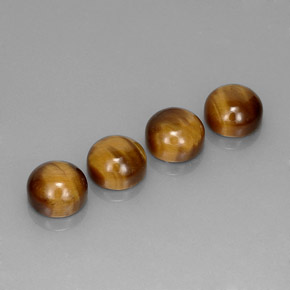 天然棕色Tiger's Eye，圆形切割，8.00毫米，不透明