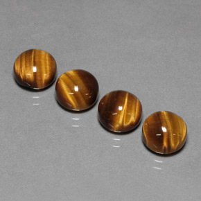 天然棕色Tiger's Eye，圆形切割，8.00毫米，不透明