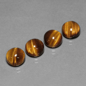 天然棕色Tiger's Eye，圆形切割，8.00毫米，不透明