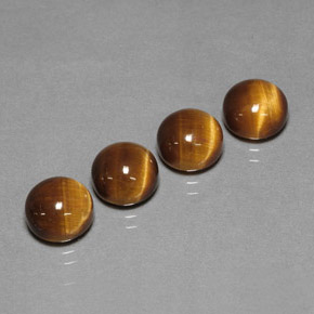 天然棕色Tiger's Eye，圆形切割，8.01毫米，不透明