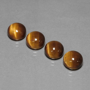天然棕色Tiger's Eye，圆形切割，8.01毫米，不透明