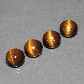 天然棕色Tiger's Eye，圆形切割，8.01毫米，不透明