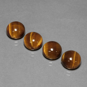 天然棕色Tiger's Eye，圆形切割，8.03毫米，不透明
