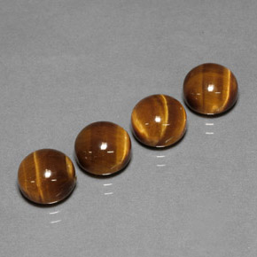 天然棕色Tiger's Eye，圆形切割，8.03毫米，不透明
