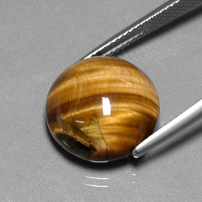 11.83克拉天然虎眼石，圆形切割，不透明