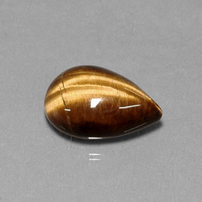 5.33克拉天然棕色Tiger's Eye，梨形，14.2×10.2毫米，不透明