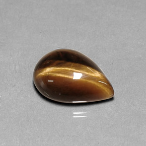 5.17克拉天然棕色Tiger's Eye，梨形，14.2×10.2毫米，不透明