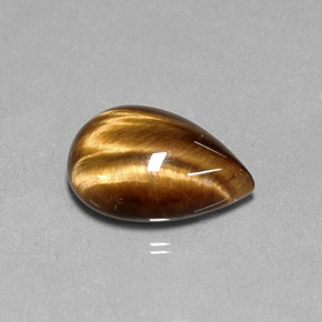 5.36克拉天然棕色Tiger's Eye，梨形，14.3×10.1毫米，不透明