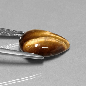 5.36克拉天然棕色Tiger's Eye，梨形，14.3×10.1毫米，不透明