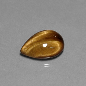 5.16克拉天然棕色Tiger's Eye，梨形，13.9×10.1毫米，不透明