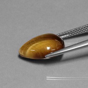 5.16克拉天然棕色Tiger's Eye，梨形，13.9×10.1毫米，不透明