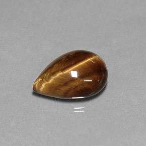 5.18克拉天然棕色Tiger's Eye，梨形，14.1×10.1毫米，不透明