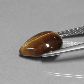 5.18克拉天然棕色Tiger's Eye，梨形，14.1×10.1毫米，不透明