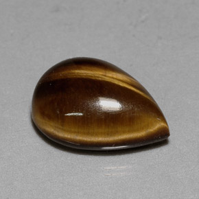 5.23克拉天然棕色Tiger's Eye，梨形，13.9×10.1毫米，不透明