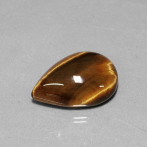 5.18克拉天然棕色Tiger's Eye，梨形，14.1×10.1毫米，不透明
