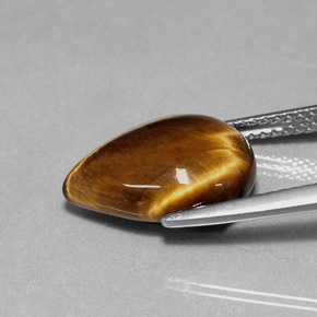5.18克拉天然棕色Tiger's Eye，梨形，14.1×10.1毫米，不透明