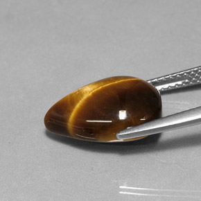 5.09克拉天然虎眼石，梨形，不透明