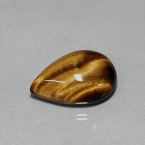5.02克拉天然棕色Tiger's Eye，梨形，14×10.1毫米，不透明